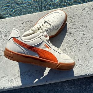 Puma Men's White and Orange Casual Sneakers NWOT